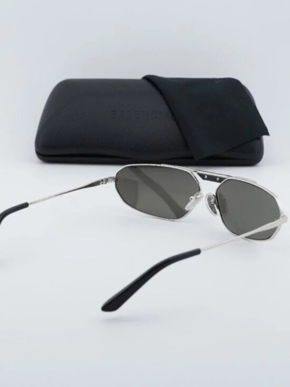 Balenciaga BB0245S 002 Unisex Geometric Sunglasses - Silver / Silver Mirror